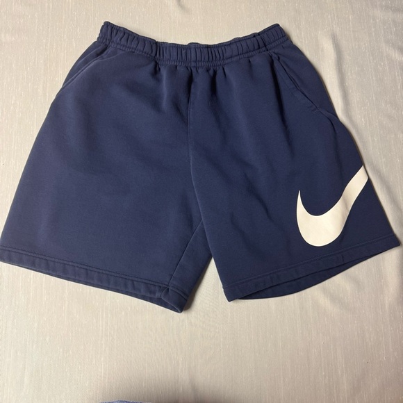 Nike Other - Nike Club Fleece Navy Sweat Shorts Large Big Swoosh Logo